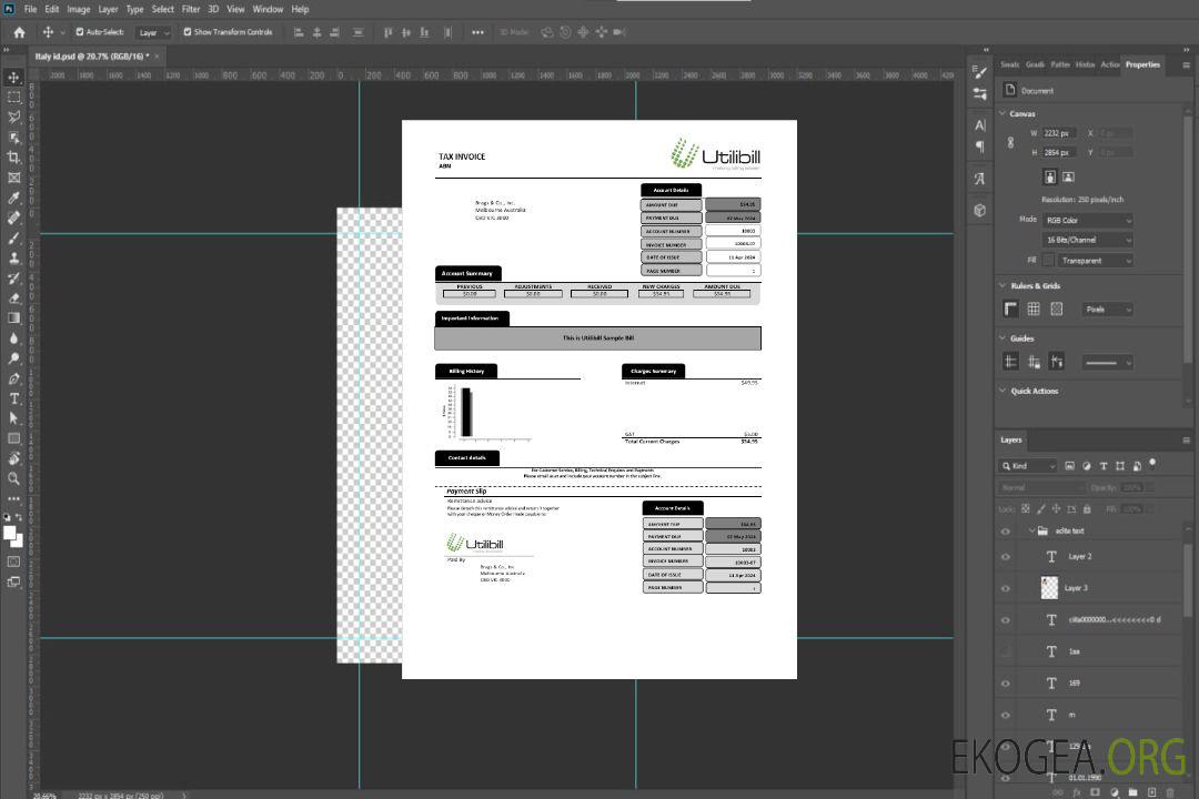Australie Utilibill business modèle facile à remplir au format Word et PDF template